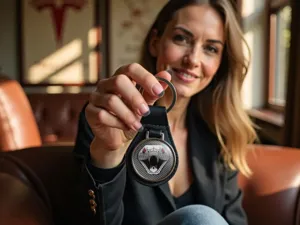 Keyring Leather Simple Design Easy to Use